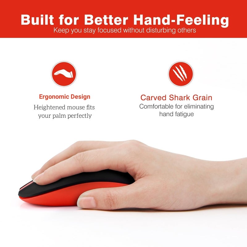 Leadsail Rechargeable Wireless Slim Cordless Mouse, 2.4G Portable Less Noise Optical Mouse with 5 Adjustable DPI Levels for Laptop, Desktop, MacBook - Image 5